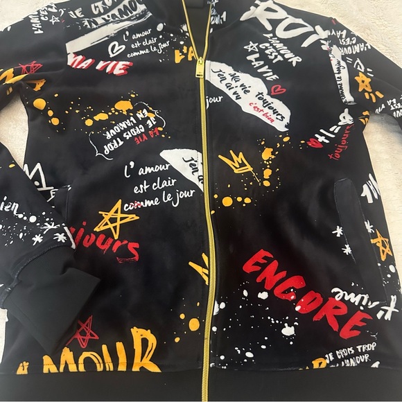 Switch Remarkable Graffiti Black Zip Up Jacket Size Small - Picture 2 of 8